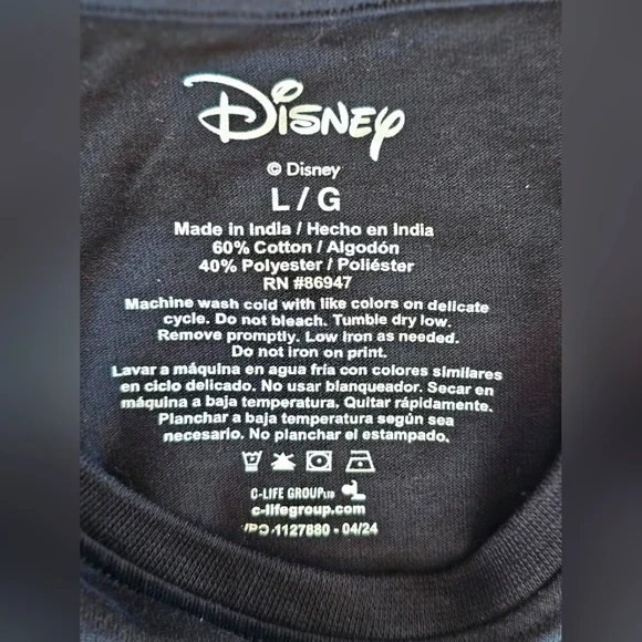 Disney Nightmare Before Christmas Black Graphic Tee Shirt Halloween Short Sleeve - Picture 7 of 7